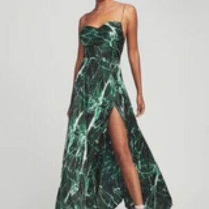 Retrofete Gracie Dress Emerald Marble Medium NWT